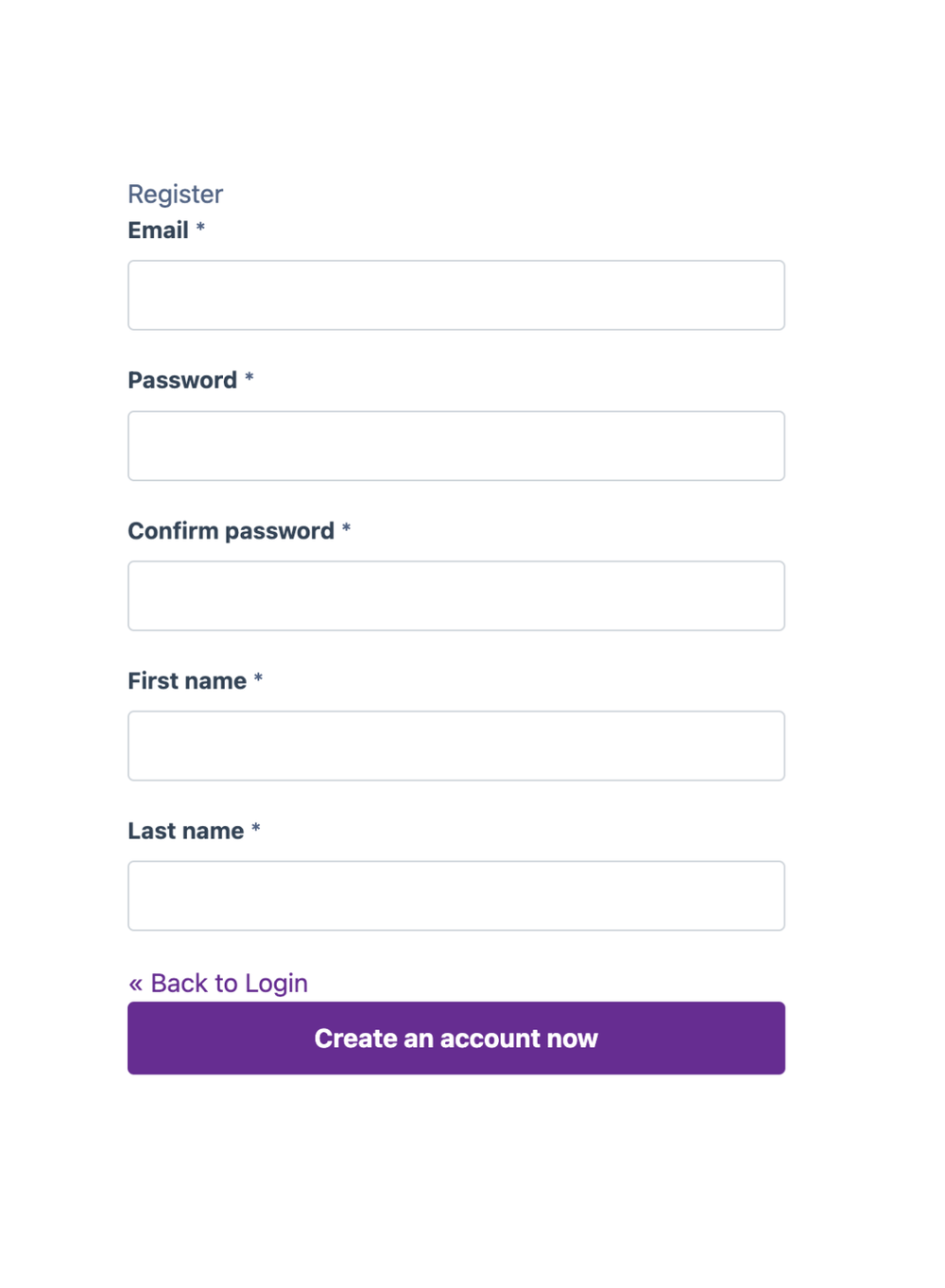 Registration Page